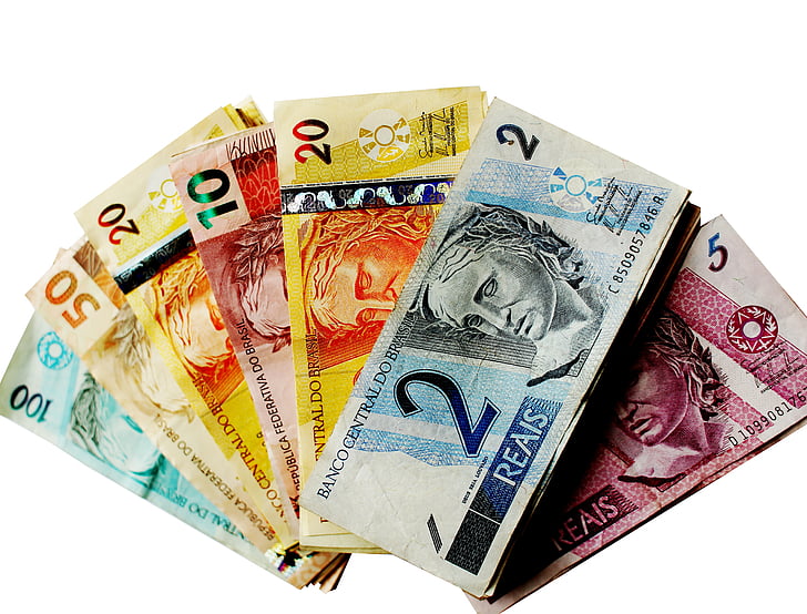 Bulletins, argent, Real, Remarque, monnaie brésilienne, Brésil, cinquante dollars