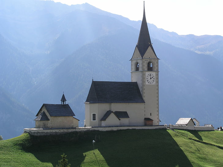Schweiz, kyrkan, by kyrka, motljus, Bergdorf, Steeple, kapell
