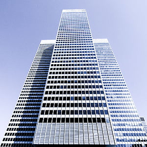 architecture, building, infrastructure, blue, sky, skyscraper, tower