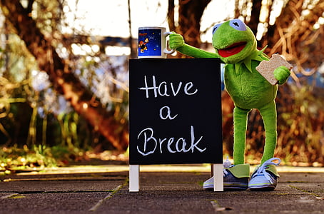 Kermit, pokal, pitje kave, odmor, odmor za kavo, Skodelica kave, zabavno
