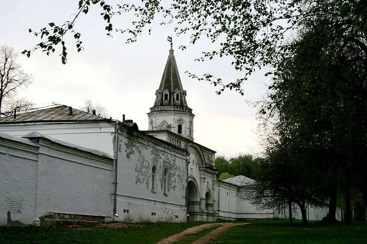 kláštor, budova, Architektúra, náboženské, biela, ruština, Spire