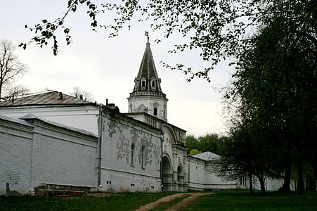 convent, building, architecture, religious, white, russian, spire