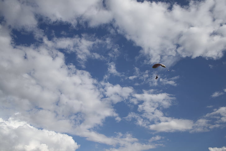 skydive, skydiver, ουρανός, αλεξίπτωτο, ακραία σπορ, περιπέτεια, αλεξιπτωτιστής