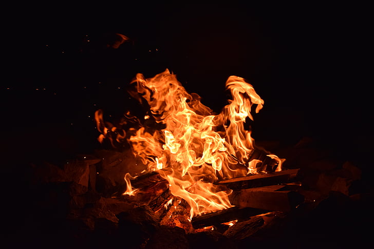 vatra, topline, snimanje, logorska vatra, plamen, žar, vruće