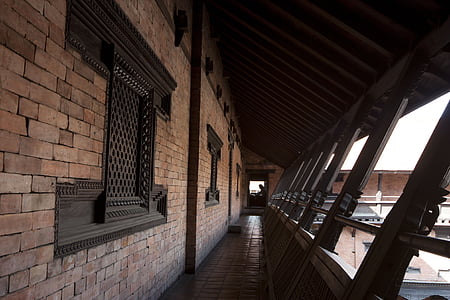 окно, деревянные окна, старые окна, деревянные, украшения, Непал-искусство