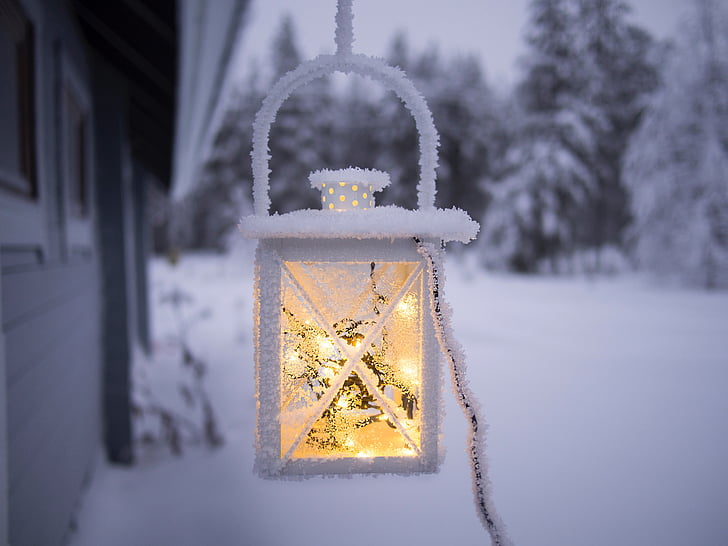 outdoor, outside, snow, winter, light, lamp, lantern