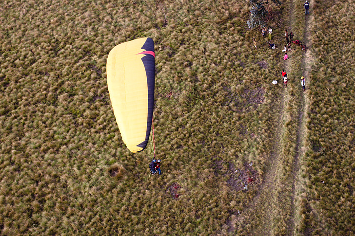 paragliding, two-seater, burundi, flight, earth, sky, view