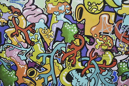 paret, Art, color, graffiti, públic, fons, patró