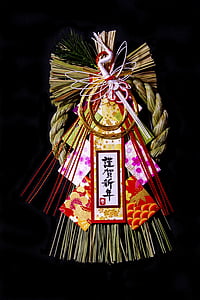 jour de l’an, Japon, ornement, shimekazari, style japonais, Bonne chance, tradition