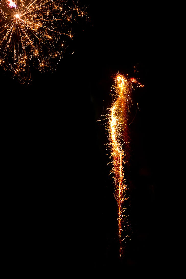 fireworks, sylvester, new year's eve, new year's day, year, 2014, shower of sparks
