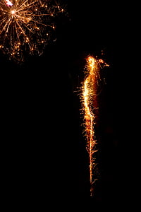 fogos de artifício, Sylvester, véspera de ano novo, dia de ano novo, ano, 2014, chuva de centelhas