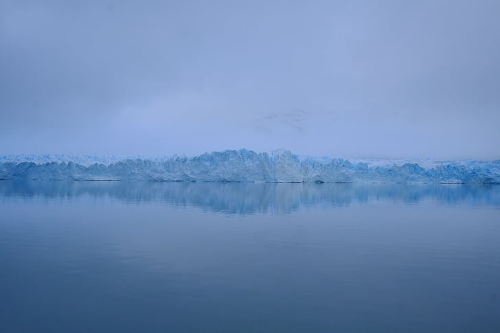 ledo krašto., lentyna, barjeras, ledo, Antarktida, mėlyna, kintama