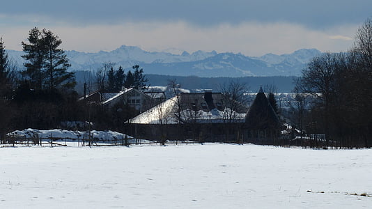 Allgäu, musim dingin, salju, Panorama, pengering rambut, breitenberg, aggenstein