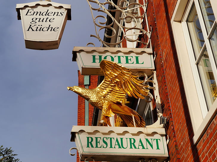 Hotel, Emden, tradició, menjar, deliciós, adorn, d'or