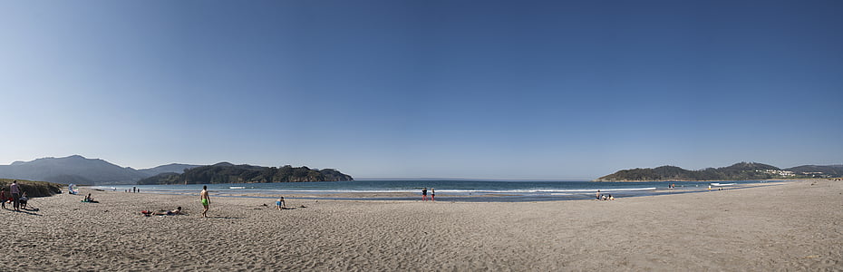 Ortigueira, pláž, Já?, Galicie, oceán, krajina, Costa