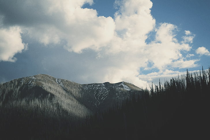 cubierto de nieve, montaña, lapso de tiempo, pintura, nubes, paisaje, naturaleza