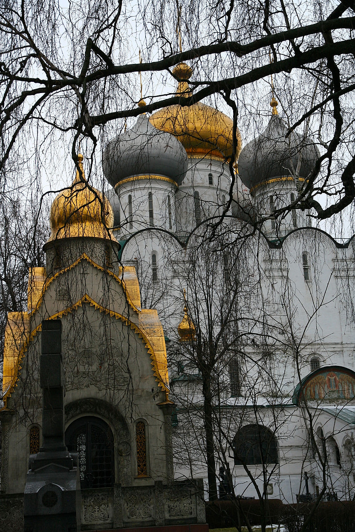 манастир, православна, Църква, зимни, духовност, купол от злато
