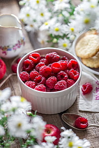 raspberry, berry, ripe, berries of a raspberry, summer, garden, closeup