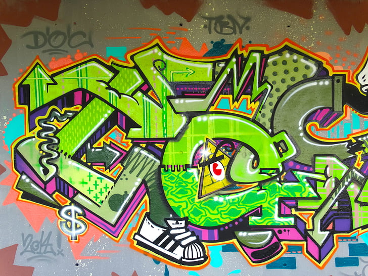Graffiti, farge, fargerike, dekorative, spray, kunst, kreativitet