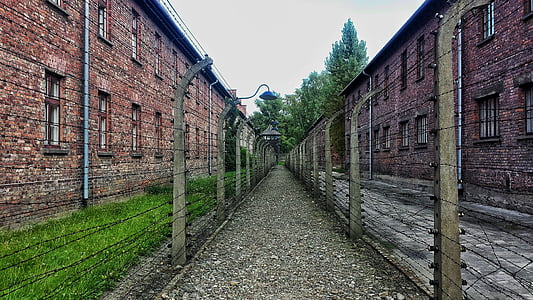 natsien keskitysleirin, Auschwitz, Holokaustin, Puola, sota, tiiliseinä, arkkitehtuuri