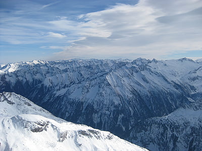 Alpės, sniego, slidinėjimo, Mayrhofen, Zillertal, Austrija, žiemą
