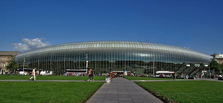 strasbourg, france, railway station, glass bauwerk, alsace, architecture, stadium