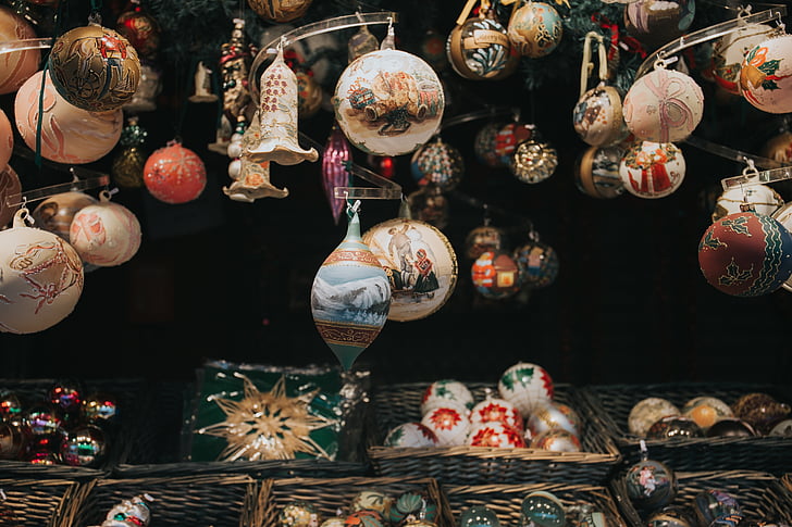 Diverse, ballen, dekor, Christmas, ornament, kurv, innredning