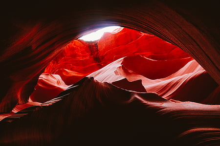 摘要, 羚羊峡谷, 艺术, 模糊, 光明, 峡谷, 洞穴