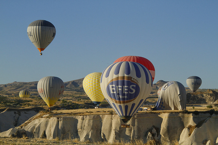 balloon, cappadocia, turkey, landscape, morning, tourism