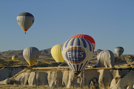 balloon, cappadocia, turkey, landscape, morning, tourism
