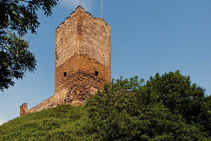 Castle, Thüringen Saksa, Thuringian forest, linnan rauniot, kolme samaa