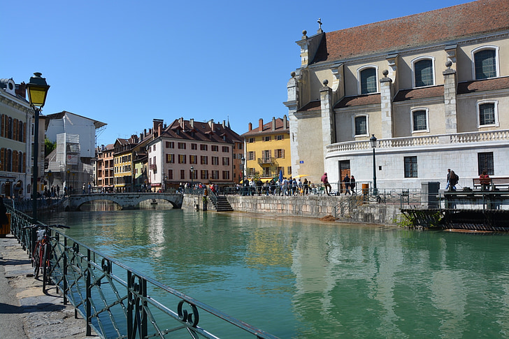 annecy, city, beauty, water, river, tourism, house