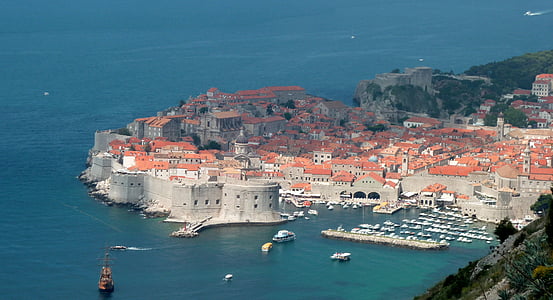 Dubrovnik, Şehir, Hırvatistan, Görünüm, zirve, Deniz, Avrupa