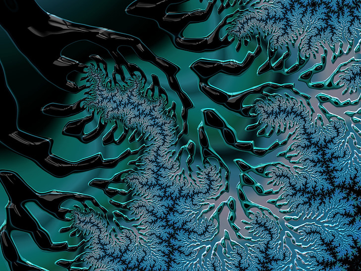 fractal art, digital art, blue, art, design, texture, pattern