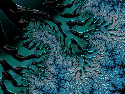 fractal art, digital art, blue, art, design, texture, pattern