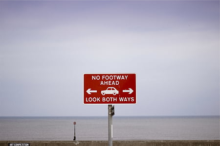 footway, ahead, look, ways, road, sign, beach