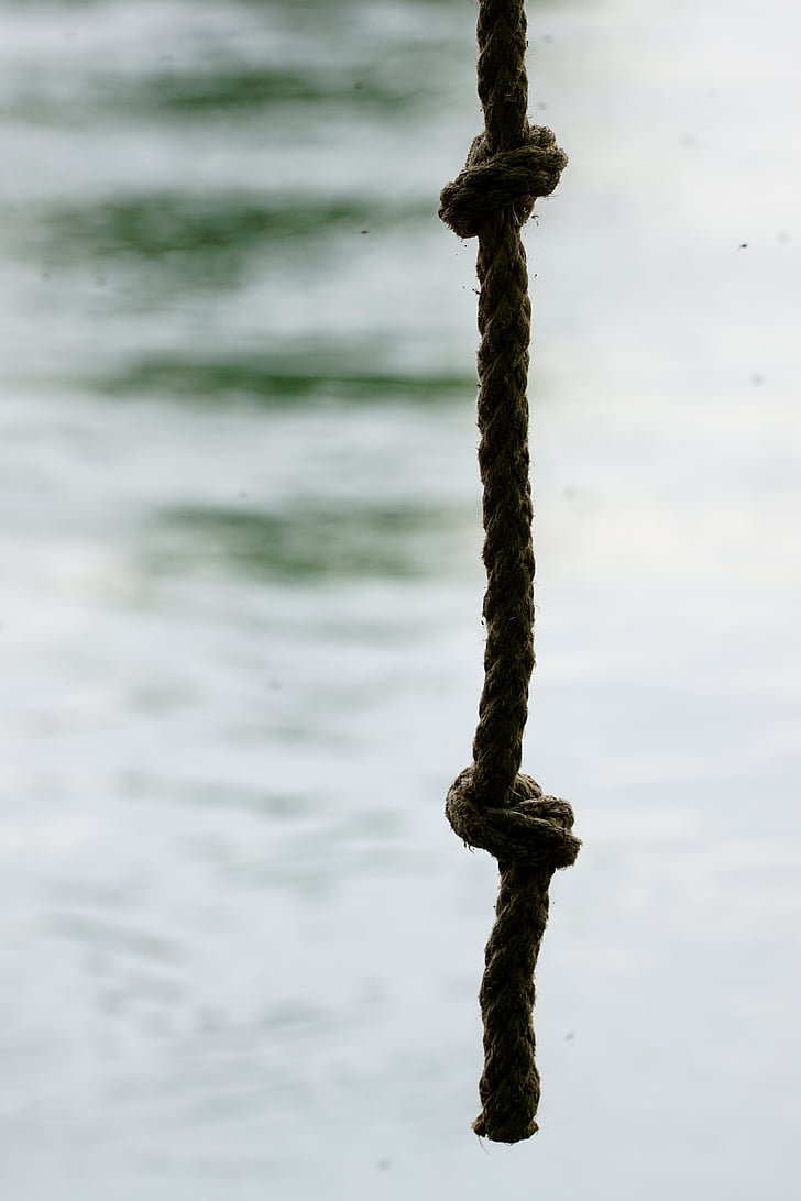 rope, dew, knot, hanging
