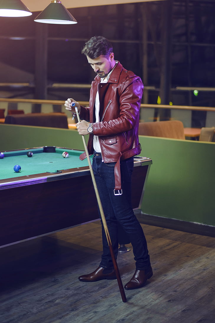 guy playing billiard, pool table, men, arcade games, snooker, cue, pub