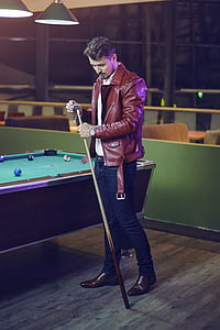 chlap hrá Biliard, biliardový stôl, muži, Arcade hry, Snooker, Cue, Pub