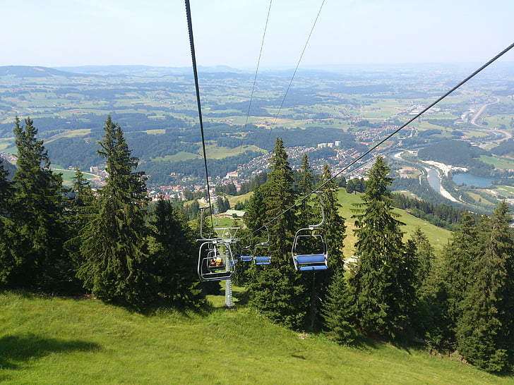 Chairlift, Immenstadt, lunch tåg, bergen