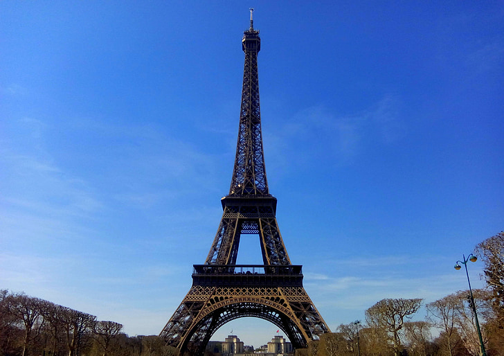 Paris, Frankrig, Sky, blå, fransk, rejse, symbol