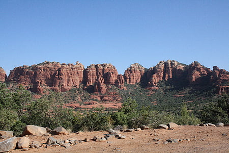 Estados Unidos, Arizona, Sedona, acantilado, rocas rojas