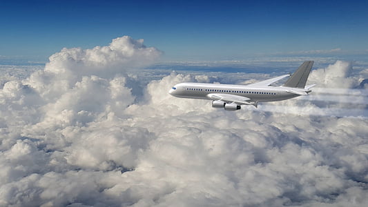 avion, nuages, Aviation, avion, avion commerciale, transport, véhicule aérien