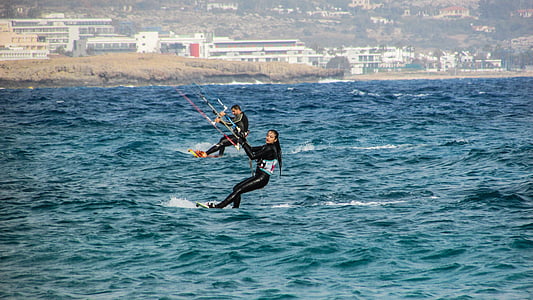 kite surf, ekstremne, sportski, surfanje, more, plaža, aktivnost