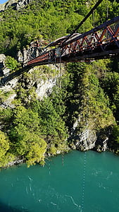 kawaraubrücke, skoki na bungee, Queenstown, Nowa Zelandia, Wyspa Południowa, Kanion