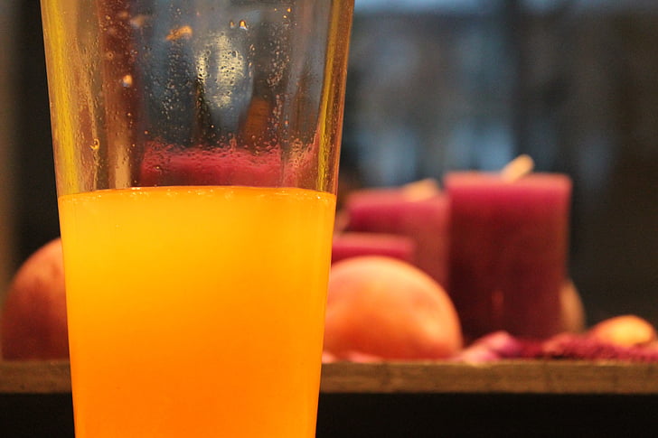 suco de laranja, laranja, vidro, suco de, frutas, saudável, citrino