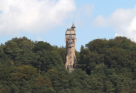 Kaiser wilhelm turm, cermin kesenangan tower, menara observasi, Lahn pegunungan, marburg labadze di marburg, Hesse, Menara