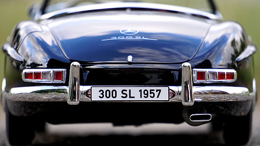300 sl, automotive, chrome, classic, emblem, license plate, luxury