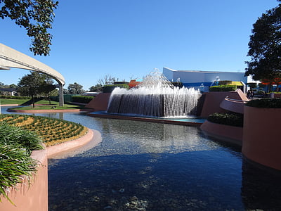 Disney, fontána, Epcot, vody