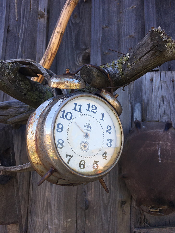 Žadintuvas, laikrodis, senas laikrodis, derliaus laikrodis